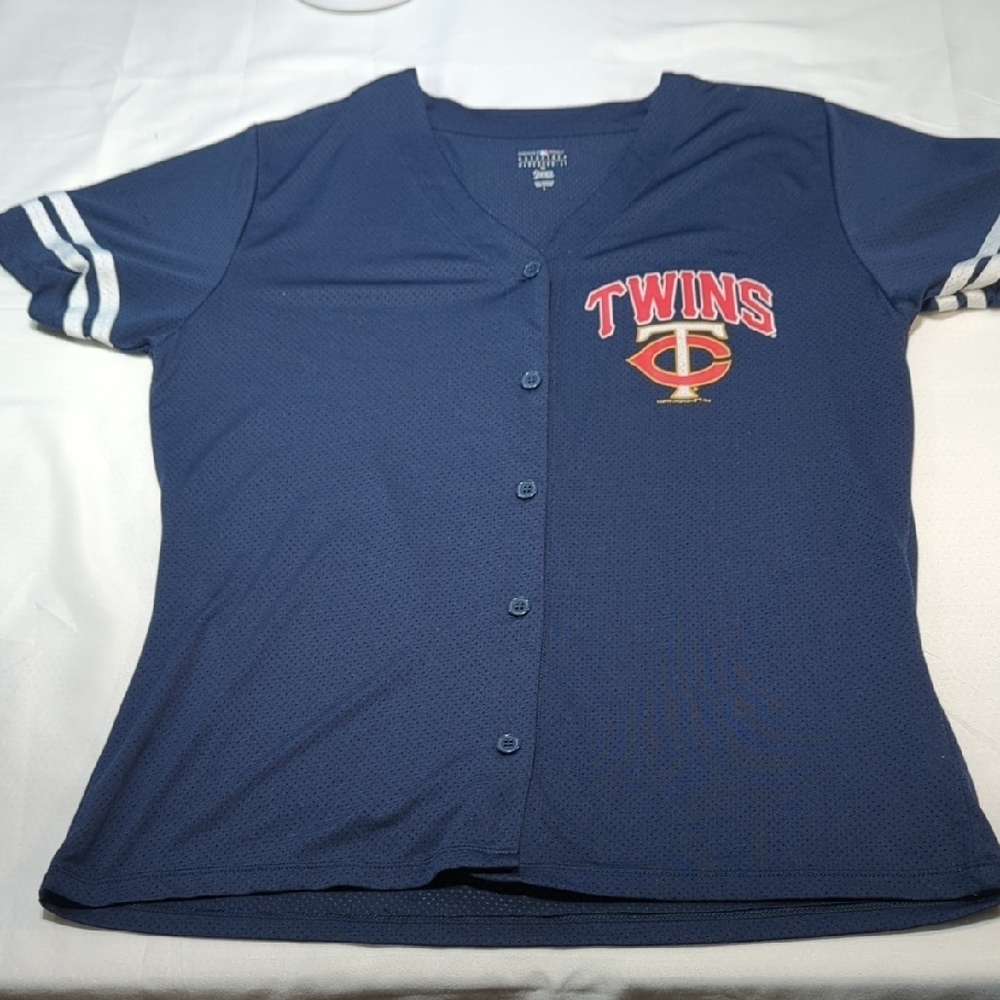 Women's Blue Minnesota Twins Jersey Top
